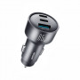 Joyroom JR-CCN19 car charger, 65 W, 2x USB-C + USB-A, dark grey
