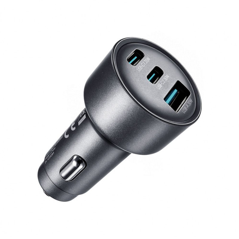 Joyroom JR-CCN19 car charger, 65 W, 2x USB-C + USB-A, dark grey