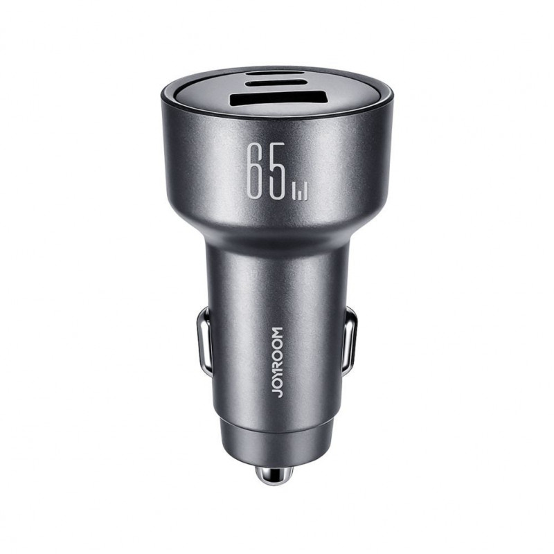 Joyroom JR-CCN19 car charger, 65 W, 2x USB-C + USB-A, dark grey