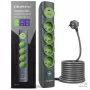 Qoltec 52762 power strip with illuminated switch, 4 earthed sockets, 1 x USB-C 15 W, 1 x USB 12 W, 1.8 m