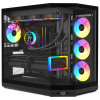 HYTE Y50 Pitch Black computer case, tempered glass x 3