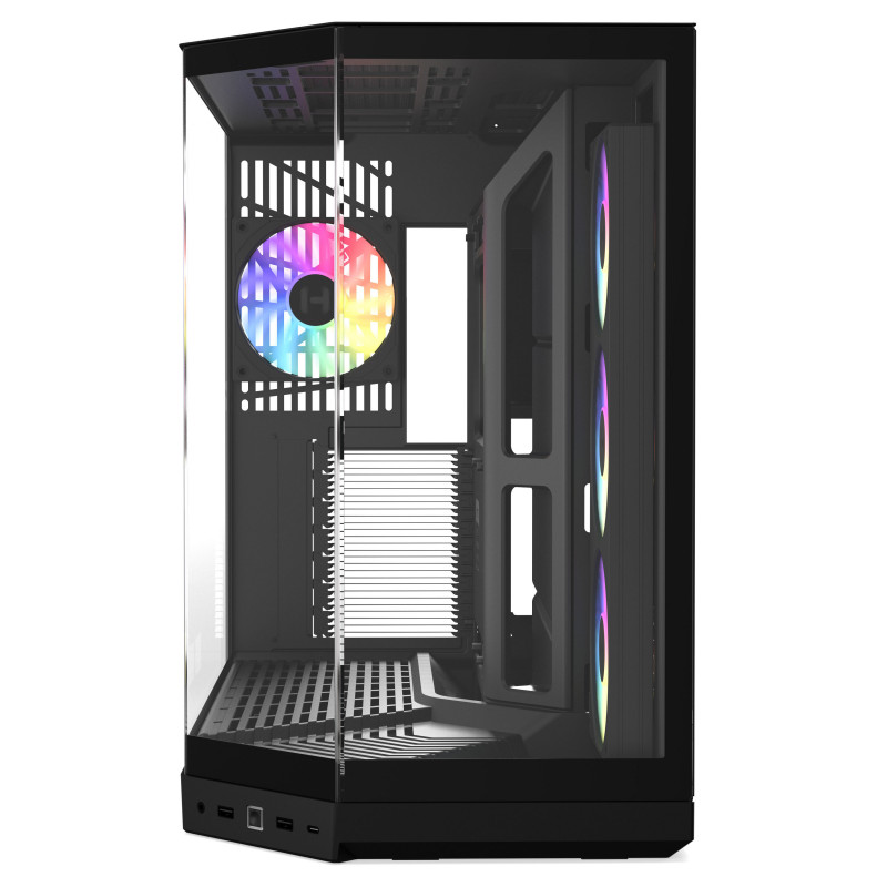 HYTE Y50 Pitch Black computer case, tempered glass x 3