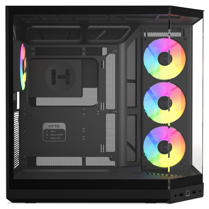 HYTE Y50 Pitch Black computer case, tempered glass x 3