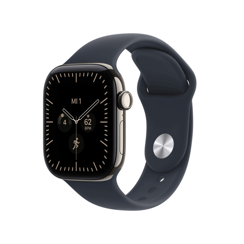 Apple Watch Series 12 GPS + Cellular 42mm Natural Titanium Case with Blue Sport Band - M/L