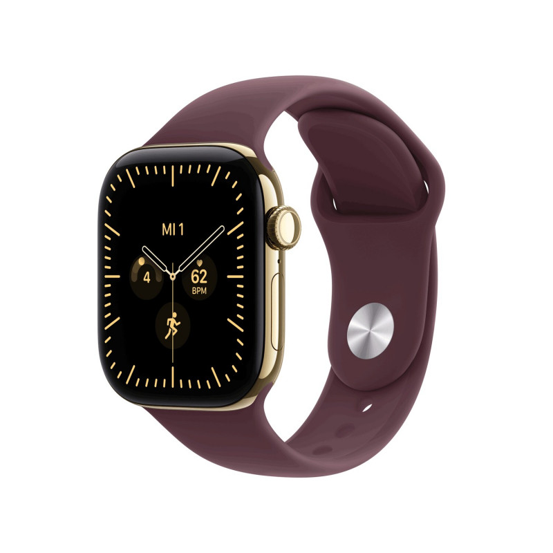 Apple Watch Series 12 GPS + Cellular 42mm Gold Titanium Case with Burgundy Sport Band - M/L