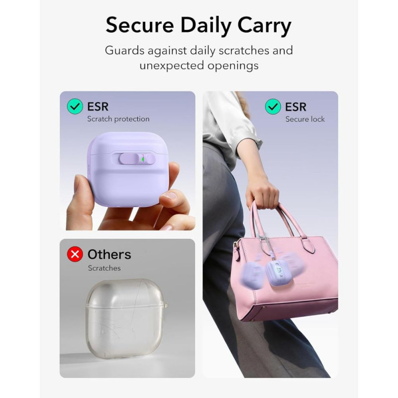 ESR Pulse HaloLock MagSafe case for Apple AirPods 4 / 5, lavender