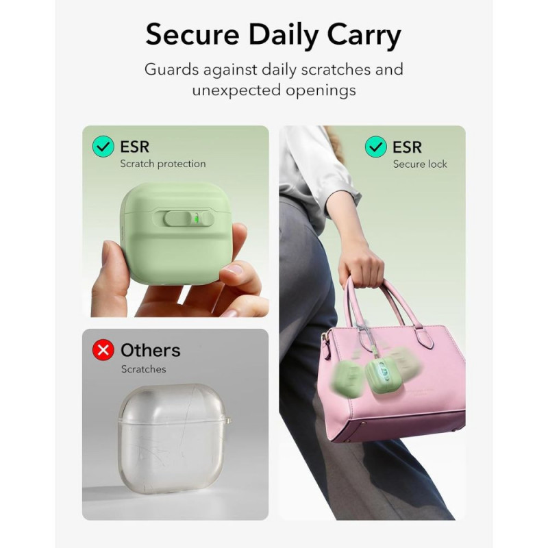 ESR Pulse HaloLock MagSafe case for Apple AirPods 4 / 5, light green