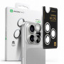 AmazingThing AR Aluminum 3 Lens Glass camera lens protector with frame for iPhone 16 Pro / 16 Pro Max, silver