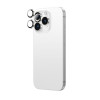 AmazingThing AR Aluminum 3 Lens Glass camera lens protector with frame for iPhone 16 Pro / 16 Pro Max, silver