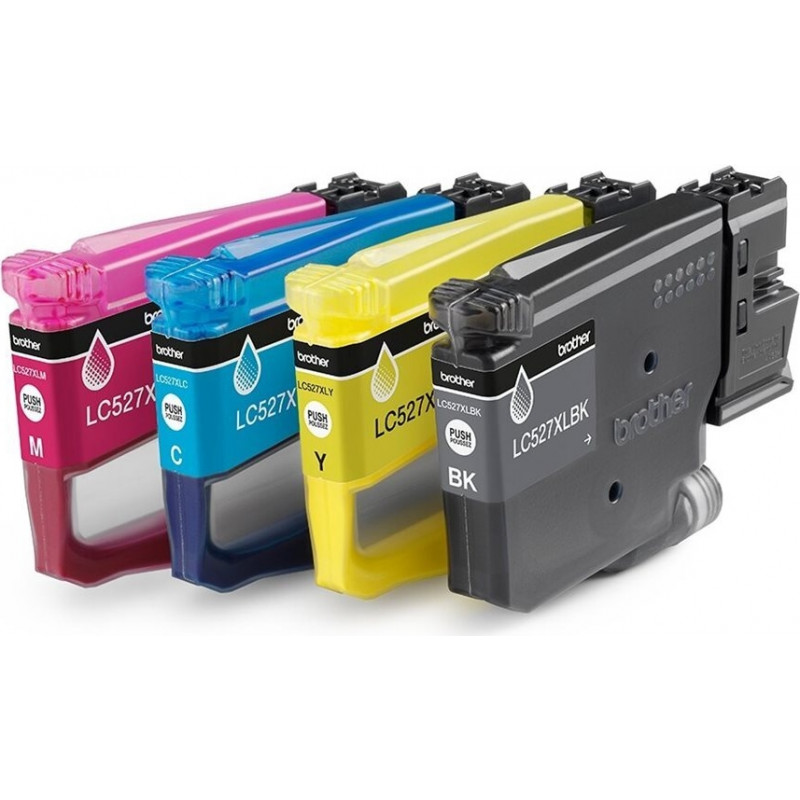 Brother LC527XLVAL ink cartridge value pack (4 pcs), high yield, black, yellow, cyan, magenta