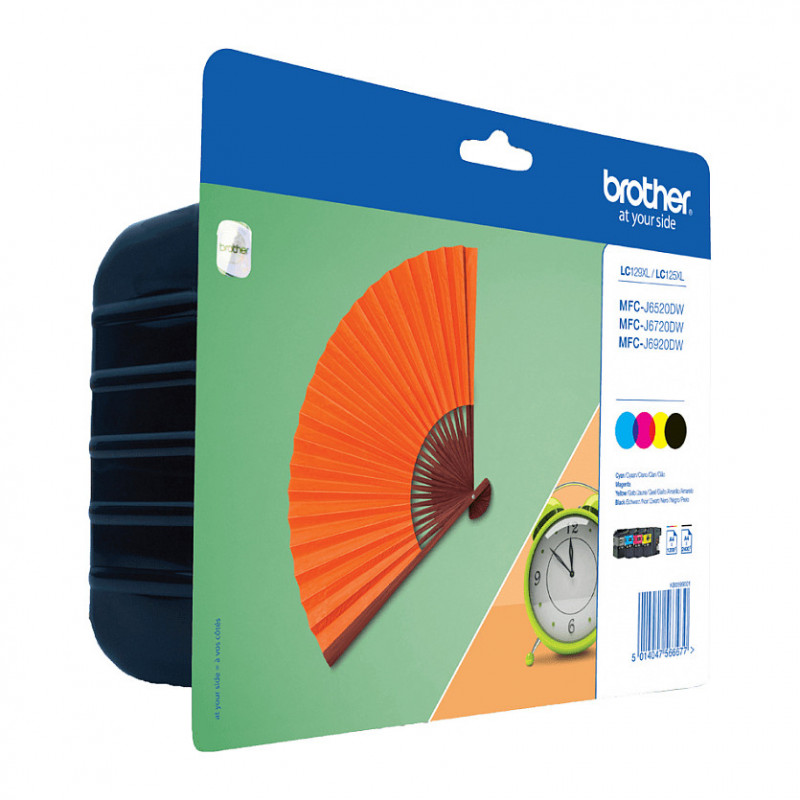 Brother LC129XLVALBP ink cartridge value pack (4 pcs), black, cyan, magenta, yellow, blister