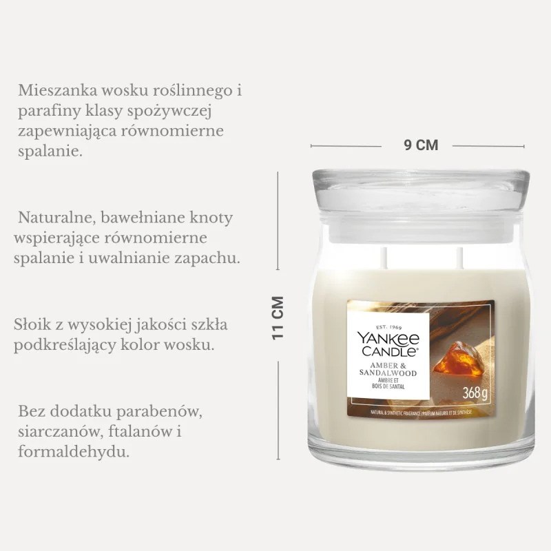 Yankee Candle YC Signature Amber & Sandalwood medium candle