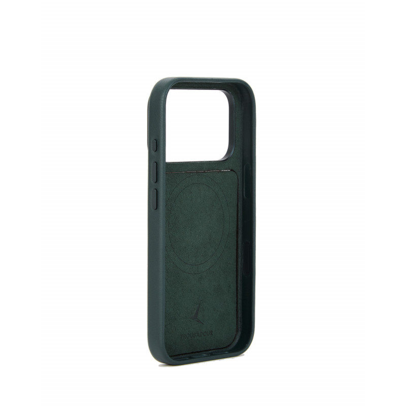 Mujjo Troubadour Modular Leather Case for Apple iPhone 18 Pro / 17 Pro, MagSafe, obsidian green