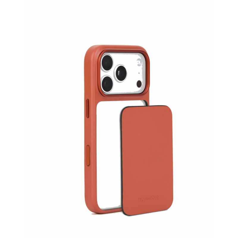 Mujjo Troubadour Modular Leather Case for Apple iPhone 18 Pro / 17 Pro, MagSafe, terracotta