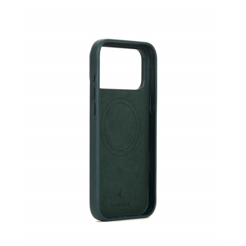 Mujjo Troubadour Leather Case for Apple iPhone 18 Pro Max / 17 Pro Max, MagSafe, obsidian green