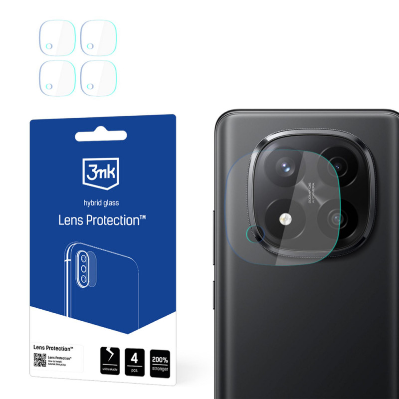 3MK Lens Protection hybrid glass camera lens protector for Xiaomi Redmi Note 14 Pro+ (4 pcs)