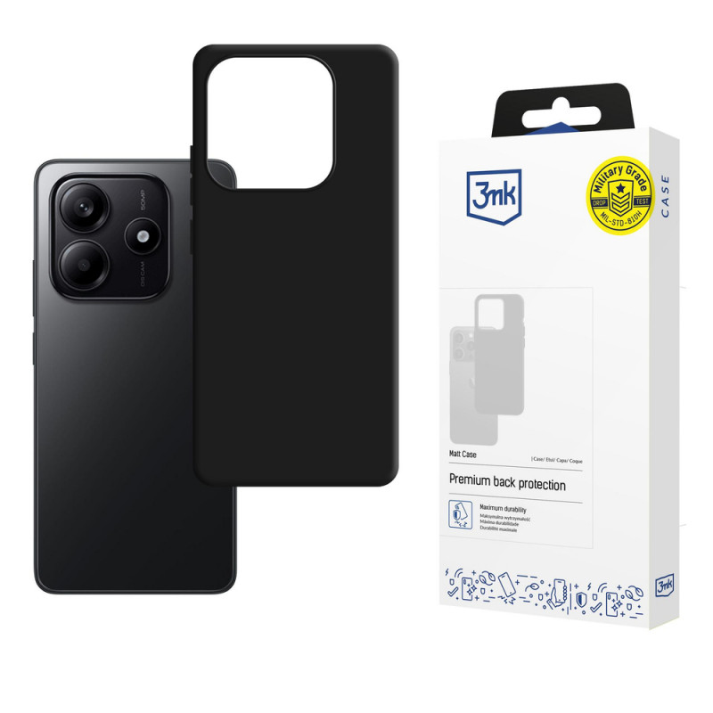 3MK Matt Case for Xiaomi Redmi Note 14 4G, matt black