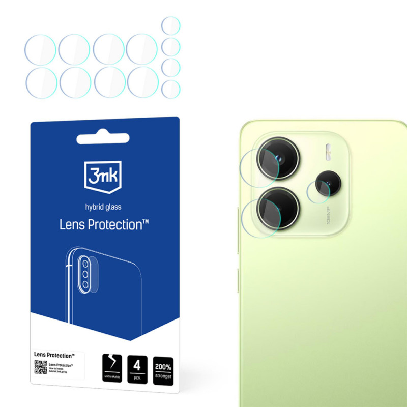 3MK Lens Protection hybrid camera glass for Xiaomi Redmi Note 14 4G (4 pcs)
