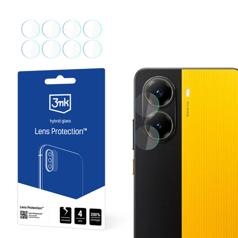 3MK Lens Protection hybrid glass camera lens protector for POCO X7 Pro (4 pcs)