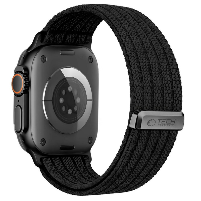 Tech-Protect Nylon Sport strap for Apple Watch 44/45/46/49 mm, Black