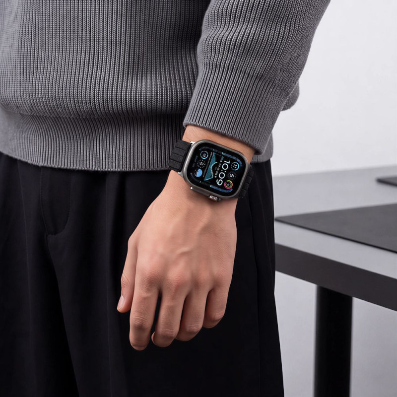 Tech-Protect Nylon Sport strap for Apple Watch 44/45/46/49 mm, Black