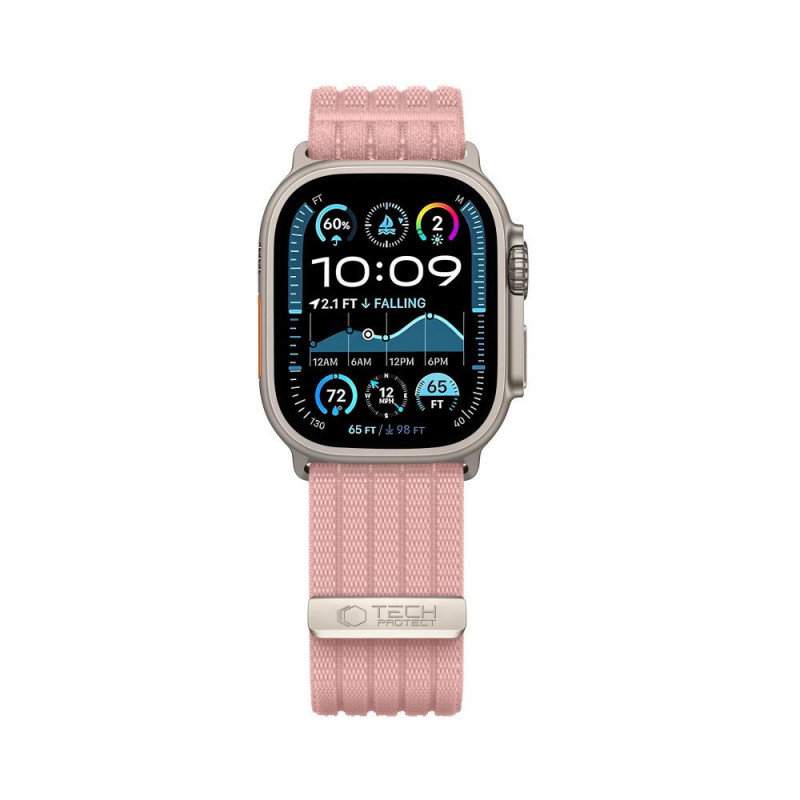 Tech-Protect Nylon Sport strap for Apple Watch 44/45/46/49 mm, Light Pink