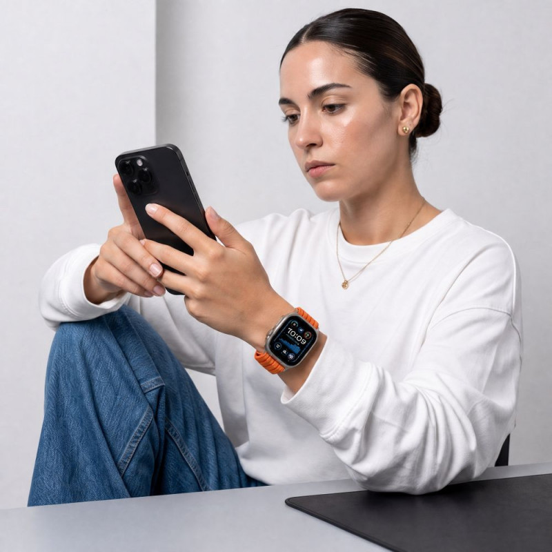 Tech-Protect Nylon Sport strap for Apple Watch 44/45/46/49 mm, Orange