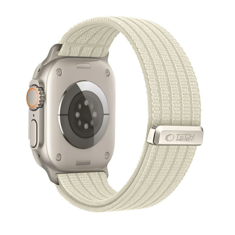 Tech-Protect Nylon Sport strap for Apple Watch 8 / 9 / 10 / 11 / SE / Ultra 44 / 45 / 46 / 49 mm, Starlight
