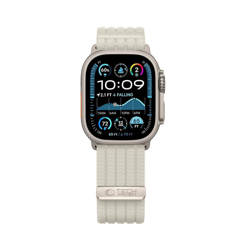 Tech-Protect Nylon Sport strap for Apple Watch 8 / 9 / 10 / 11 / SE / Ultra 44 / 45 / 46 / 49 mm, Starlight
