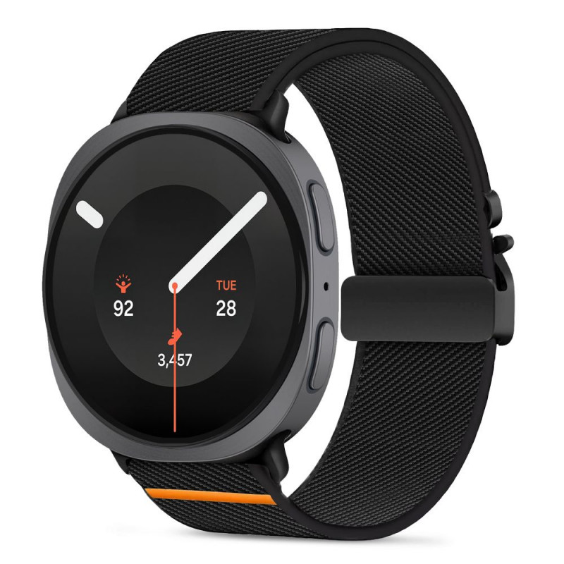 Tech-Protect Nylon Clasp watch strap for Samsung Galaxy Watch 8 / 9 / Classic 40 / 44 / 46 mm, black