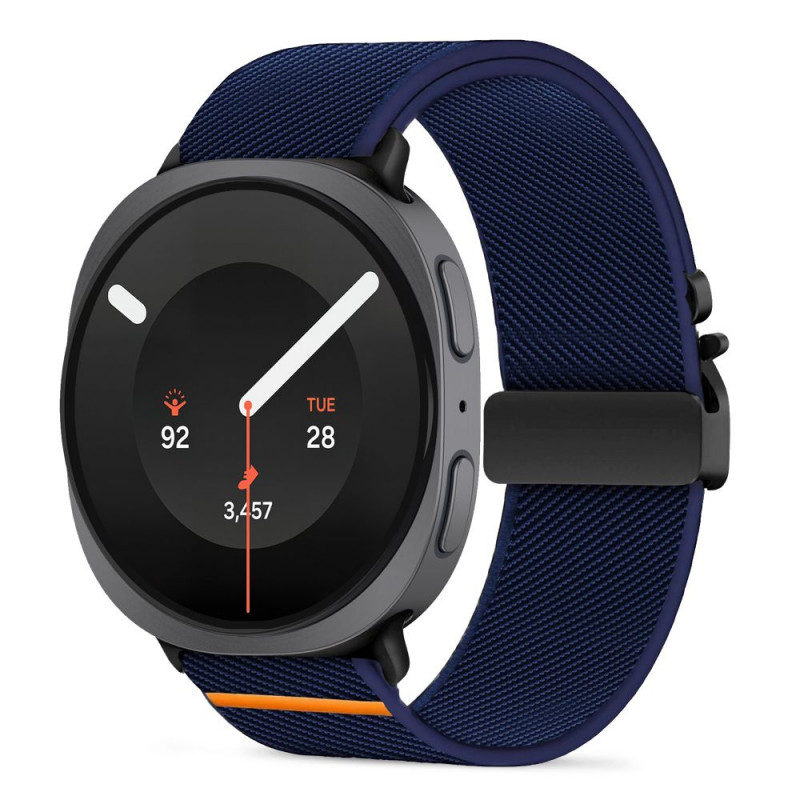 Tech-Protect Nylon Clasp watch strap for Samsung Galaxy Watch 8 / 9 / Classic 40 / 44 / 46 mm, navy blue