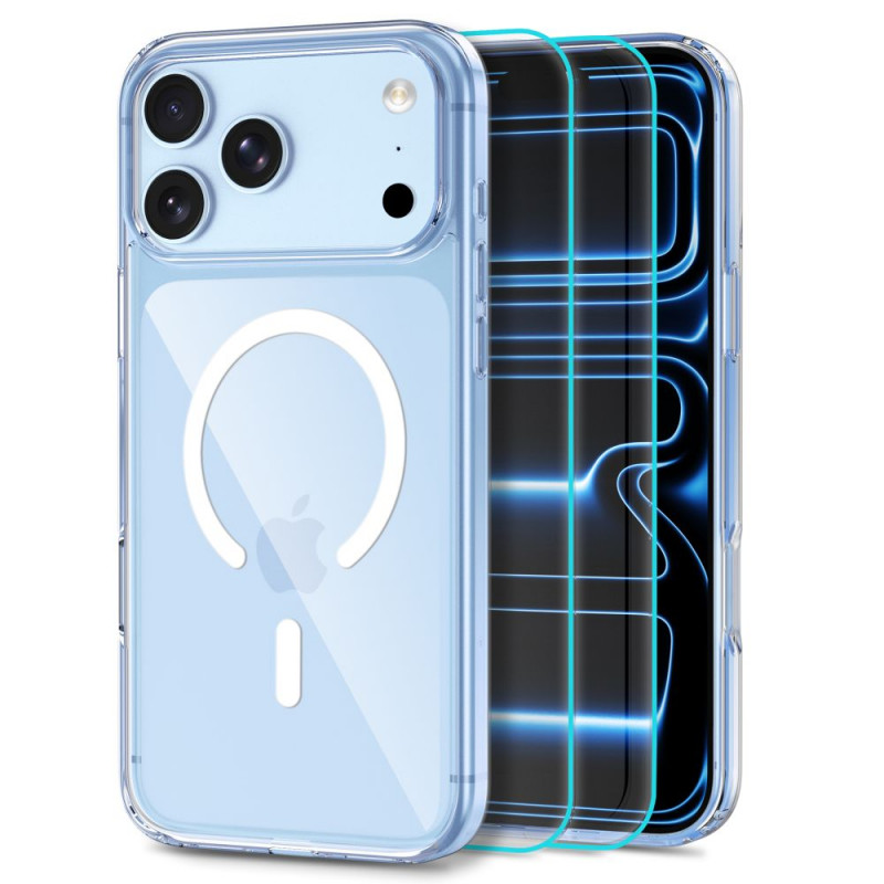 Tech-Protect FlexAir Hybrid MagSafe case with tempered glass (2 pcs) for Apple iPhone 17 Pro Max / 18 Pro Max, clear