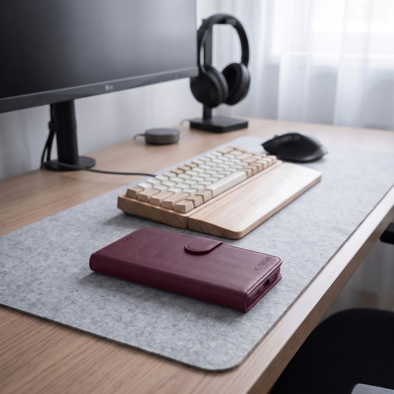 Tech-Protect Wallet case for Xiaomi Redmi Note 17 Pro 5G, burgundy