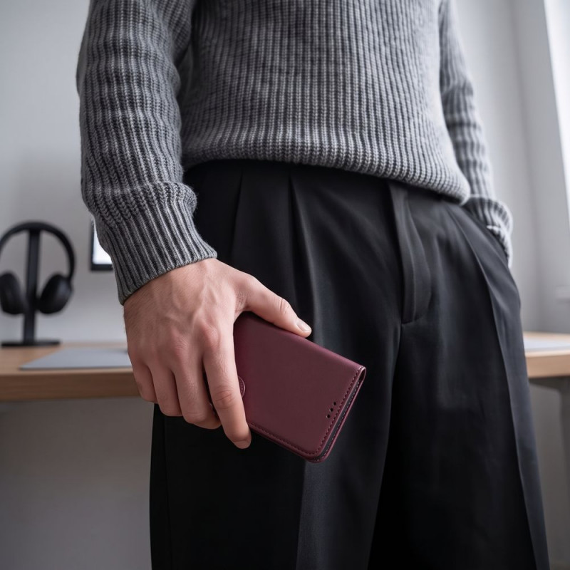 Tech-Protect Wallet case for Xiaomi Redmi Note 17 Pro 5G, burgundy