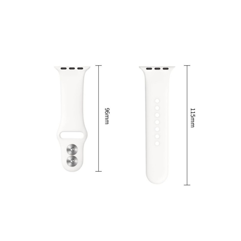 Tech-Protect Silicone strap for Apple Watch 8/9/10/11/12/SE 40/41/42 mm, white