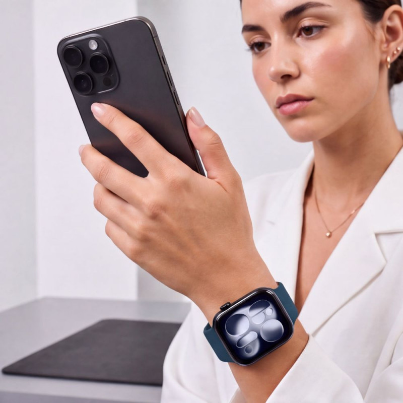 Tech-Protect Silicone strap for Apple Watch 8/9/10/11/12/SE 40/41/42 mm, navy blue