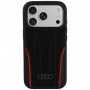 Audi R8 Genuine Leather MagSafe case for iPhone 18 Pro / 17 Pro, black and red (AUDI000239)