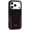 Audi R8 Genuine Leather MagSafe case for iPhone 18 Pro / 17 Pro, black and red (AUDI000239)