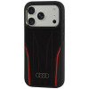 Audi R8 Genuine Leather MagSafe case for iPhone 18 Pro / 17 Pro, black and red (AUDI000239)