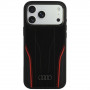 Audi R8 Genuine Leather MagSafe case for iPhone 18 Pro Max / 17 Pro Max, black and red (AUDI000240)
