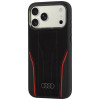 Audi R8 Genuine Leather MagSafe case for iPhone 18 Pro Max / 17 Pro Max, black and red (AUDI000240)