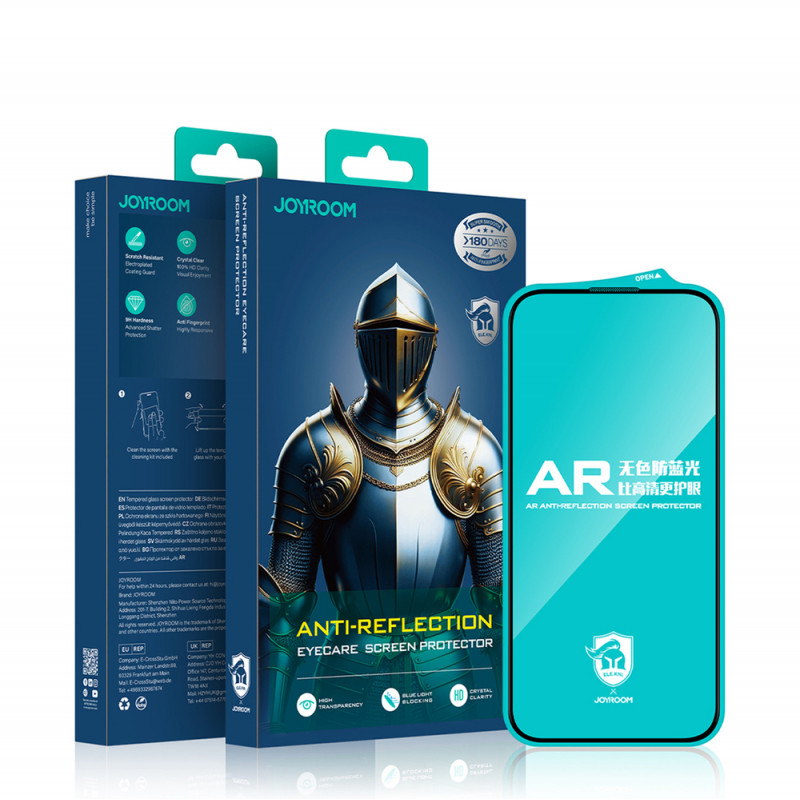 Joyroom JR-MAR0317 anti-reflective tempered glass for iPhone 15 Plus/16 Plus