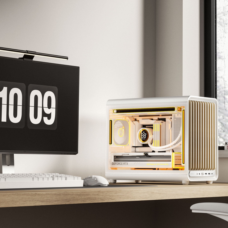 Jonsbo D33 Wood PC case, mini case, mATX, tempered glass, white, wood (D33 WD/WHITE)