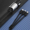 Dudao R5ProN car charger with built-in 3-in-1 cable (Lightning / USB-C / micro USB), 3.4 A, 1 m, black
