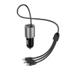 Dudao R5ProN car charger with built-in 3-in-1 cable (Lightning / USB-C / micro USB), 3.4 A, 1 m, black