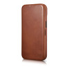 iCarer CE Oil Wax Premium Leather Folio Case for iPhone 14 Plus, magnetic flip, MagSafe, brown (AKI14220707-BN)