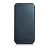 iCarer CE Oil Wax Premium Leather Folio Case for iPhone 14 Plus, magnetic flip, MagSafe, blue (AKI14220707-BU)