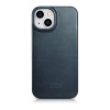 iCarer CE Oil Wax Premium Leather Folio Case for iPhone 14 Plus, magnetic flip, MagSafe, blue (AKI14220707-BU)