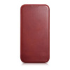 iCarer CE Oil Wax Premium Leather Folio Case for iPhone 14 Plus, magnetic flip, MagSafe, red (AKI14220707-RD)
