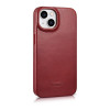 iCarer CE Oil Wax Premium Leather Folio Case for iPhone 14 Plus, magnetic flip, MagSafe, red (AKI14220707-RD)